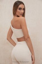 衣類 House of CB チャーリークリームシェニールワンショルダークロップトップ 0N8J781 - Image 19