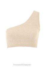 衣類 House of CB チャーリークリームシェニールワンショルダークロップトップ 0N8J781 - Image 9