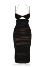 衣類 House of CB ティビ ブラック カットアウト シャーリング ミディドレス 0N8J579 - Image 6