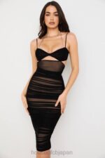 衣類 House of CB ティビ ブラック カットアウト シャーリング ミディドレス 0N8J579 - Image 9