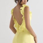 衣類 House of CB ティンク バターカップ サテン フリル ミニドレス 0N8J443
