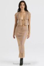 衣類 House of CB ディアナ シマー カフェオレ バイアスカット マキシスカート 0N8J890 - Image 2