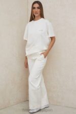 衣類 House of CB ディナ オフホワイト ストレートレッグ スウェット パンツ 0N8J1002 - Image 5