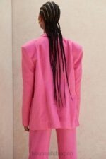 衣類 House of CB ドミナ ピンク オーバーサイズ リネン ブレンド ブレザー 0N8J1051 - Image 13