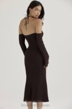 衣類 House of CB ナオミ エスプレッソ ホルターミディド​​レス 0N8J409 - Image 9