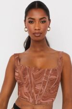 衣類 House of CB ニネッタ スワールプリント メッシュコルセット 0N8J86 - Image 2