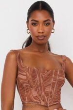 衣類 House of CB ニネッタ スワールプリント メッシュコルセット 0N8J86 - Image 4