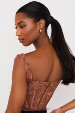 衣類 House of CB ニネッタ スワールプリント メッシュコルセット 0N8J86 - Image 9