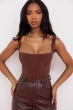 衣類 House of CB ニネッタ チョコレートメッシュコルセット 0N8J92 - Image 2