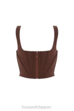衣類 House of CB ニネッタ チョコレートメッシュコルセット 0N8J92 - Image 4