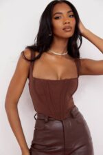 衣類 House of CB ニネッタ チョコレートメッシュコルセット 0N8J92 - Image 5