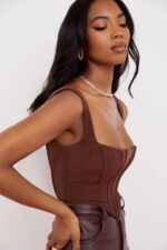 衣類 House of CB ニネッタ チョコレートメッシュコルセット 0N8J92 - Image 7