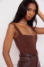 衣類 House of CB ニネッタ チョコレートメッシュコルセット 0N8J92 - Image 8