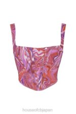 衣類 House of CB ニネッタ パープル スワール プリント メッシュ コルセット 0N8J85 - Image 12