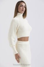 衣類 House of CB ニヤラ クリーム ソフト ブークレ ニット クロップド セーター 0N8J660 - Image 11