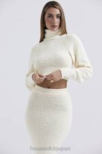 衣類 House of CB ニヤラ クリーム ソフト ブークレ ニット クロップド セーター 0N8J660 - Image 7