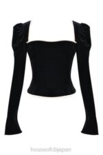 衣類 House of CB ノア ブラックベルベットコルセット 0N8J3 - Image 8