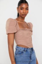 衣類 House of CB ノラタン メッシュパフスリーブ ギャザーコルセット 0N8J90 - Image 8