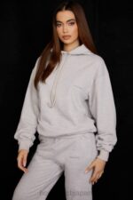 衣類 House of CB ハロー ライトグレー オーバーサイズ パーカー 0N8J725 - Image 8