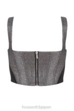 衣類 House of CB ハンナシルバークロップドコルセットトップ 0N8J97 - Image 3