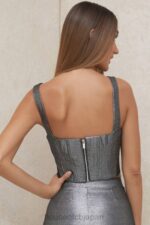 衣類 House of CB ハンナシルバークロップドコルセットトップ 0N8J97 - Image 9