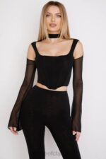 衣類 House of CB パウリナ ブラック ハイネック コルセット 0N8J71 - Image 6