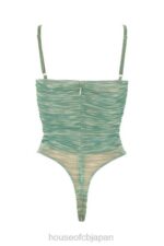 衣類 House of CB パールアイビープリント シャーリングメッシュボディスーツ 0N8J757 - Image 5