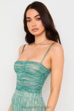 衣類 House of CB パールアイビープリント シャーリングメッシュボディスーツ 0N8J757 - Image 9