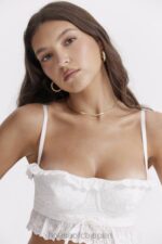 衣類 House of CB フェデリカ ホワイト ブロデリー アングレ ブラレット トップ 0N8J674 - Image 13