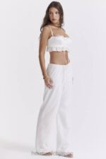 衣類 House of CB フランキー ホワイト ブロデリー アングレ パンツ 0N8J859 - Image 13