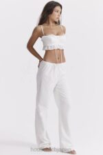 衣類 House of CB フランキー ホワイト ブロデリー アングレ パンツ 0N8J859 - Image 14