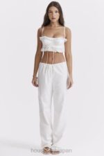 衣類 House of CB フランキー ホワイト ブロデリー アングレ パンツ 0N8J859 - Image 9