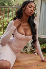 衣類 House of CB フレイヤ クリスタル ギャザー コルセット ドレス 0N8J487 - Image 3