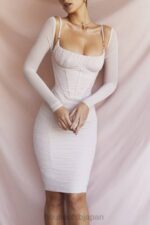 衣類 House of CB フレイヤ クリスタル ギャザー コルセット ドレス 0N8J487 - Image 4