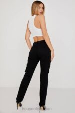 衣類 House of CB ブレアナ ブラック レースアップ カーゴ パンツ 0N8J957 - Image 7