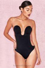 衣類 House of CB プランジ自己粘着バックレスボディスーツ - ブラック 0N8J1299 - Image 7