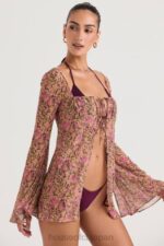 衣類 House of CB プロヴァンスオリーブの花のカバーアップ 0N8J1199 - Image 4