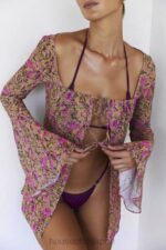 衣類 House of CB プロヴァンスオリーブの花のカバーアップ 0N8J1199 - Image 6