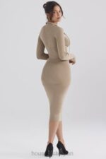 衣類 House of CB ヘザーキャメルニットミディスカート 0N8J884 - Image 9