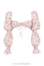 衣類 House of CB ヘンリエッタ ピンク フローラル シャーリング ブラレット トップ 0N8J745 - Image 7