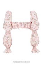 衣類 House of CB ヘンリエッタ ピンク フローラル シャーリング ブラレット トップ 0N8J745 - Image 9