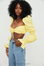 衣類 House of CB ヘンリエッタ レモン フローラル シャーリング ブラレット トップ 0N8J746 - Image 6