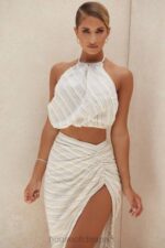 衣類 House of CB ベット リネンブレンド バックレスホルタートップ 0N8J806 - Image 12