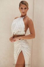 衣類 House of CB ベット リネンブレンド バックレスホルタートップ 0N8J806 - Image 15
