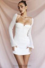 衣類 House of CB ベビードール アイボリー シフォン ホルター ミニドレス 0N8J482 - Image 6