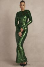 衣類 House of CB ベルパイングリーンスパンコールマキシドレス 0N8J344 - Image 4