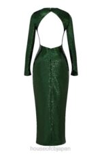 衣類 House of CB ベルパイングリーンスパンコールマキシドレス 0N8J344 - Image 7