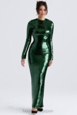 衣類 House of CB ベルパイングリーンスパンコールマキシドレス 0N8J344 - Image 8