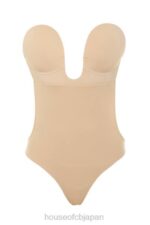 衣類 House of CB ベージュ プランジ自己粘着バックレス ボディスーツ 0N8J822 - Image 6