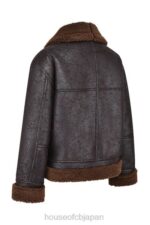 衣類 House of CB マッデンブラウン ビーガン ムートン アビエーター ジャケット 0N8J1025 - Image 3